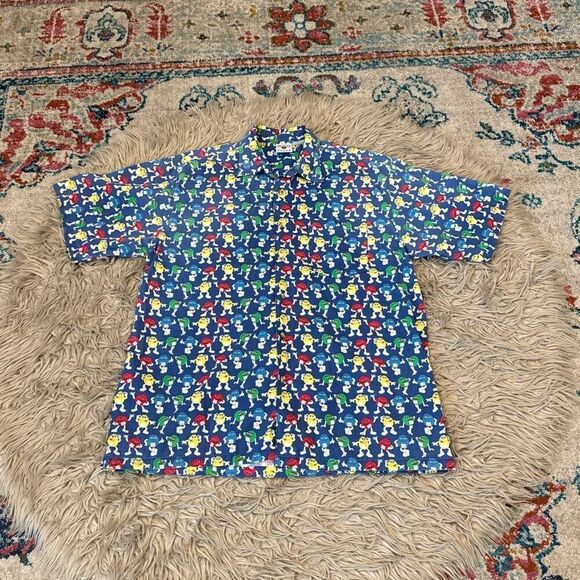 Vintage novelty print M&Ms button down tshirt - Picture 1 of 9